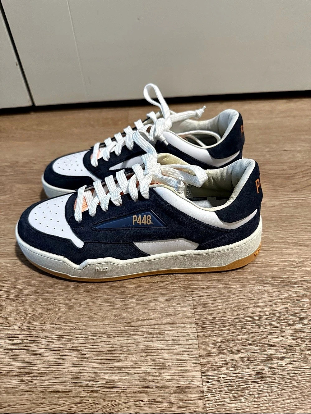 P448 White & Orange Sneakers